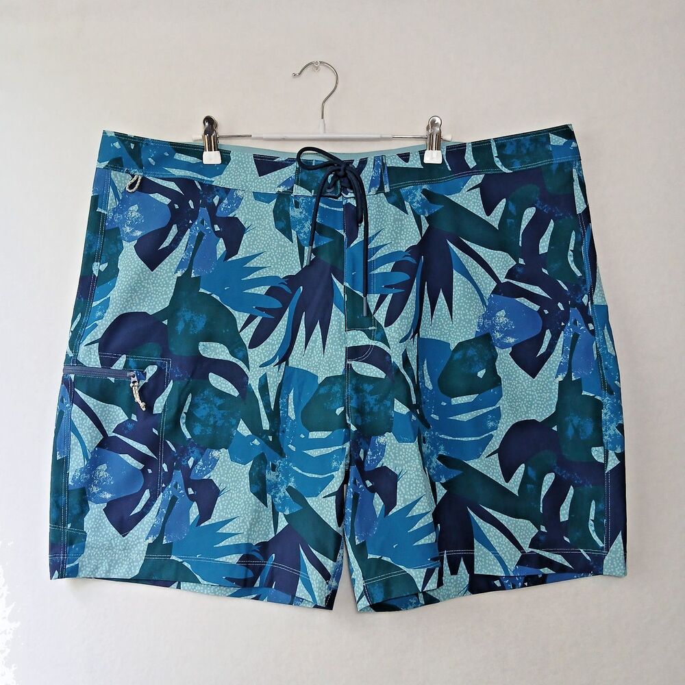 NWT World Wide Sportsman Swim Trunks Dock Shorts Men's 44 Blue Paradise 947